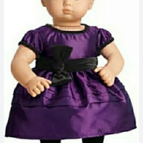 Bitty Baby Purple Doll Dress with Black Accents Headband - Picture 1 of 10
